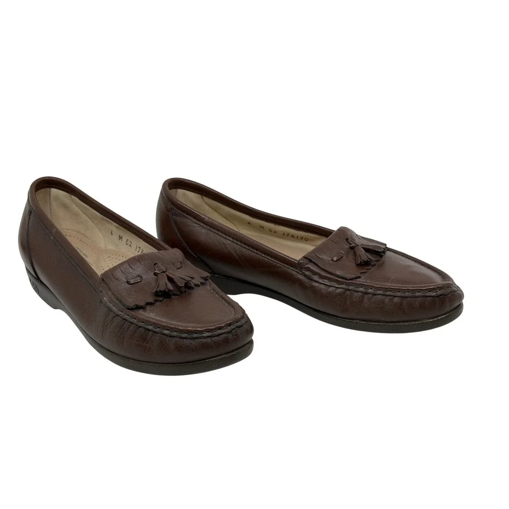 SAS Tripad Comfort Women's Brown Leather Kiltie‎ Tassel Loafers Shoes Size 6 M